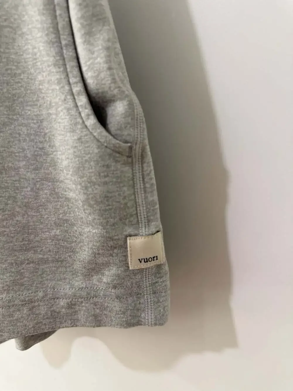 Vuori Grey French Terry Performance Lounge Sweat Shorts with Drawstring